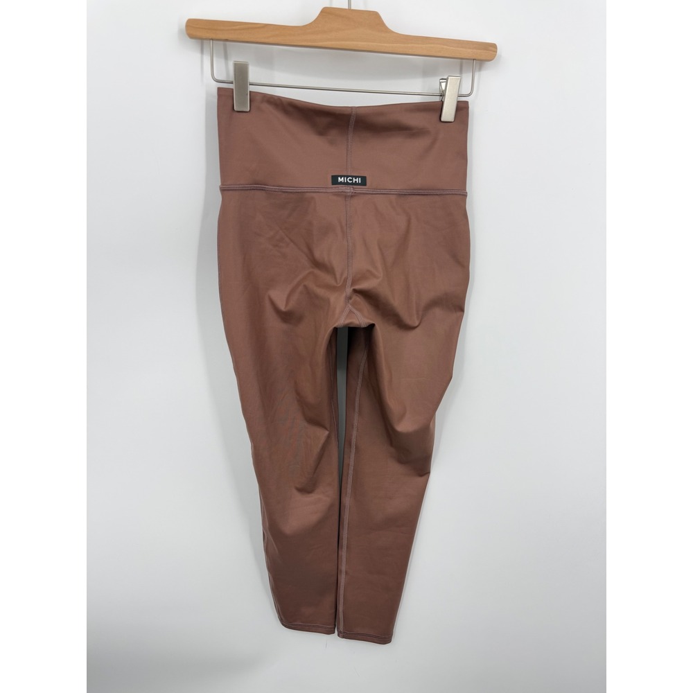 MICHI High Rise Compression Leggings Women XS Mauve Brown Activewear Yoga